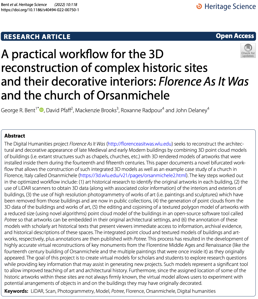 A Practical Workflow for the 3D Reconstruction of Complex Historic Sites